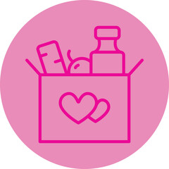 Food Pink Line Circle Icon