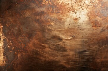 Fototapeta premium A distressed and scratched copper surface that exudes an aged and rustic character.