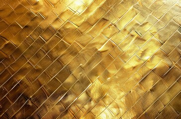 Herringbone pattern on a gold metal texture for a sophisticated and stylish design element.