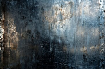 Obraz premium A detailed shot of a weathered metal surface, with scratches and wear, ideal for grunge-style backgrounds or texture overlays.