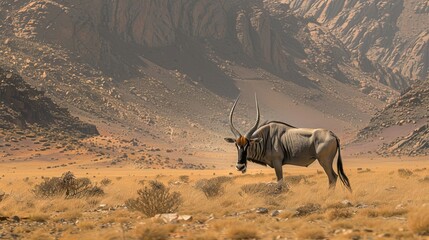 Oryx in Nambian surreal desert.

