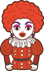 Cute Mardi Gras vector icon. Colorful of Mardi Gras carnival celebration in French.