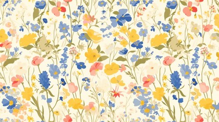 A pattern of adorable little flowers creates a charming floral backdrop