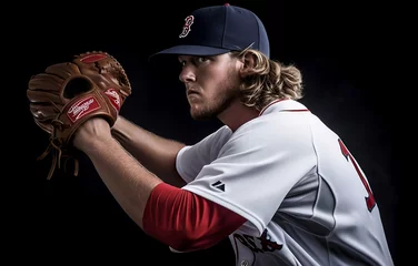 Foto op Canvas portrait of a man with a baseball glove © George