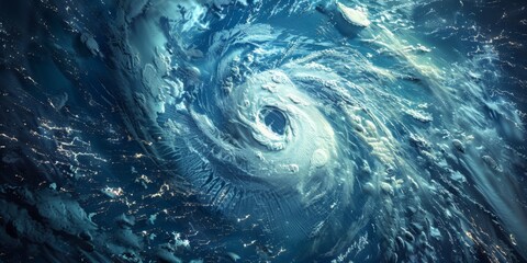 cyclone view from Earth orbit Generative AI - obrazy, fototapety, plakaty