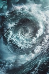 cyclone view from Earth orbit Generative AI