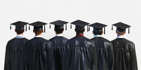 Back view image of graduate student in graduation cap Generative AI