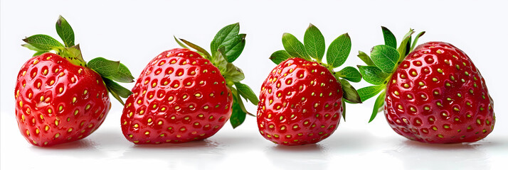 strawberries.  strawberry  isolated on white background,fresh  fruit ,High resolution image - obrazy, fototapety, plakaty