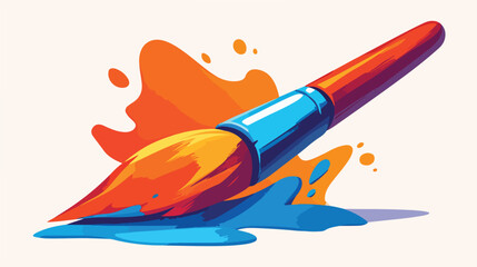 Paintbrush Line Icon In Flat Style Vector For Apps