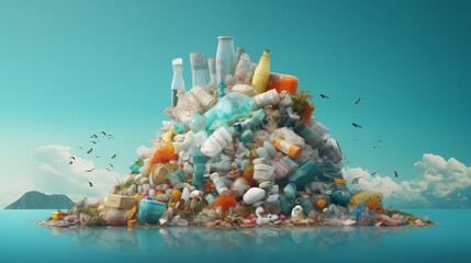 Plastic waste management concept.