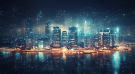 Fototapeta premium abstract urban night landscape