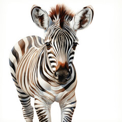 Watercolor Zebra, clipart Illustration, Generative Ai