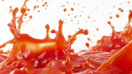 Tomato ketchup splash, cut out isolated white background