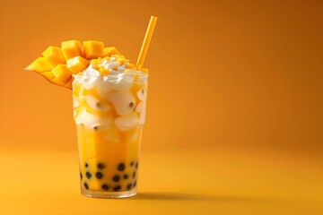 Bubble sea ​​​​buckthorn tea or pearl tea, boba, is a flavored sweet tea drink invented in Taiwan