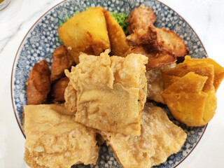 Variety of yong tau fu or stuffed tofu in Malaysia - 792113725