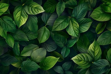 Green leaves seamless pattern background, leaves background 