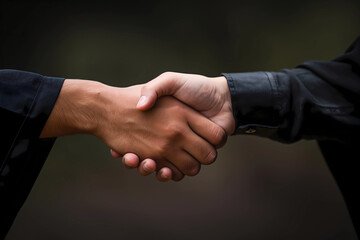A graduate's hand reaching out to shake hands with a mentor or professor, graduation
