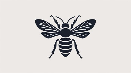 elegant minimalist black and white bee logo concept sleek insect emblem design vector illustration - obrazy, fototapety, plakaty