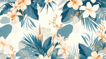 A trendy and chic floral pattern perfect for summer with a minimalistic tropical vibe