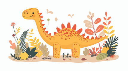A big dream a great future. Cute dinosaur. Vector illustration