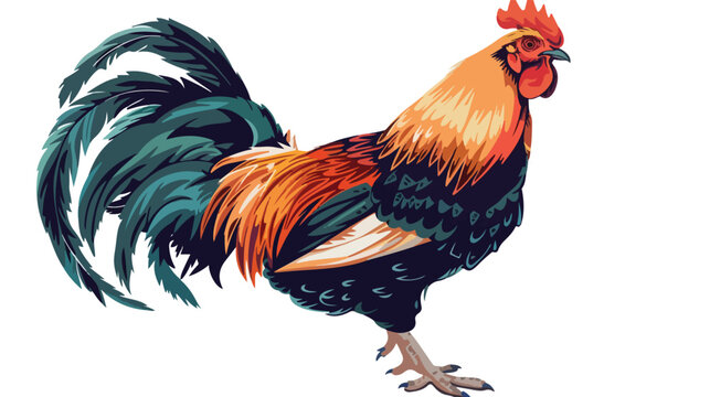 A fighting cock illustration domestic animal vector 