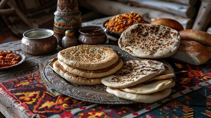 Bread and pancakes eated by Azerbaijani tandir people.

