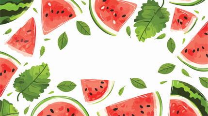 A Healty watermelon fruits pieces cut on isolated background