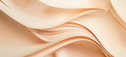 Abstract smooth flowing curves in soft peach tones, creating a sense of gentle movement and fluidity.