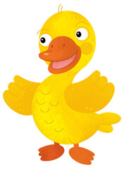 cartoon scene with duck bird farm animal theme isolated background illustration for children