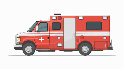 Ambulance van isolated. Vector flat style illustration