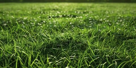 thick green grass in the meadow Generative AI