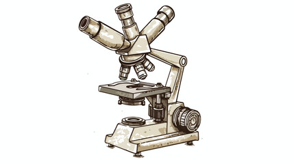 Microscope isolated on white background. Scientific 