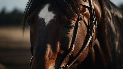 Close-up photo of a horse's face