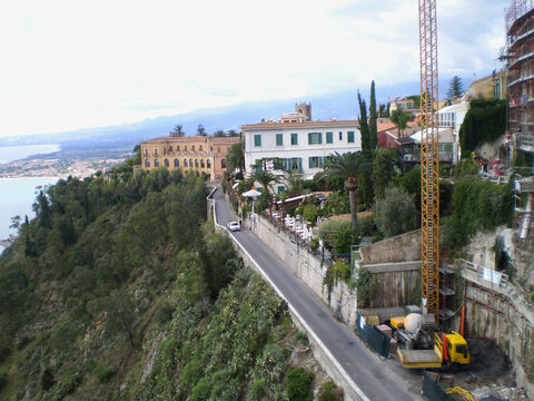 Beautiful nature of Sicily. Taormina is a beautiful nature. Vibrant nature of the island of Sicily in Italy. Beautiful sea view.