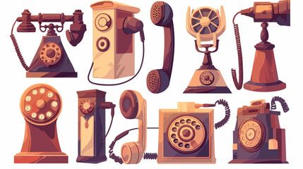 Phone evolution from old vintage telephones to mode