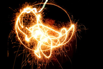 My fireworks - Kid playing fireworks in bulb speed