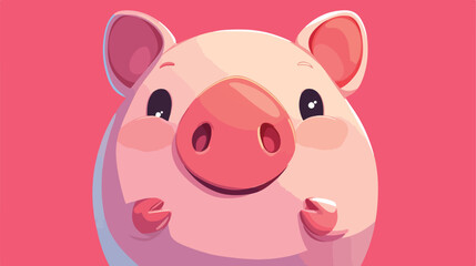 Obraz na płótnie Canvas Piggy bank icon on background 2d flat cartoon vacto