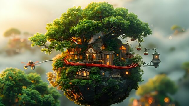 Dreamy Miniature Wonderland: Globe Treehouse and Red Rollercoasters