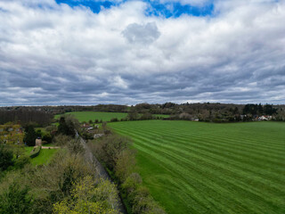 Obraz premium Aerial View of Central Denham Green London City of England United Kingdom. April 3rd, 2024 