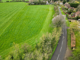 Aerial View of Central Denham Green London City of England United Kingdom. April 3rd, 2024 