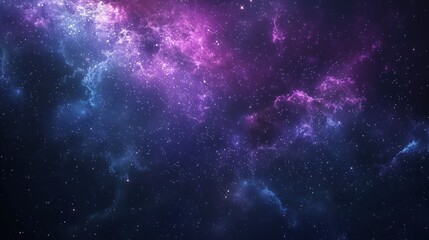 Abstract Space background panoramic, realistic nebula and shining stars. AI generated image