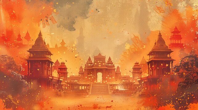 Greeting Card and Banner Design for Social Media or Educational Purpose of National Ram Navami Day Background