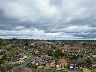 Fototapeta premium Aerial View of Central Denham Green London City of England United Kingdom. April 3rd, 2024 