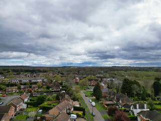 Fototapeta premium Aerial View of Central Denham Green London City of England United Kingdom. April 3rd, 2024 