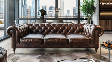 Beautiful office sofa in a modern stylish office space