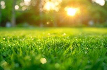Sunlight Illuminating a Field of Grass