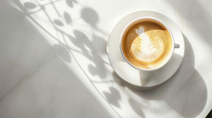 Elegant Latte Art on a Bright Sunny Morning