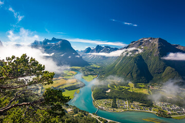Rampestreken in Andalsnes, Norway. A famous tourist viewpoint