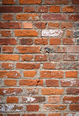 Brick wall of red color, old red brick wall texture background. 2