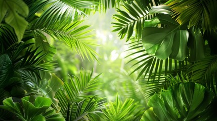 Lush Tropical Greenery and Sunlight
